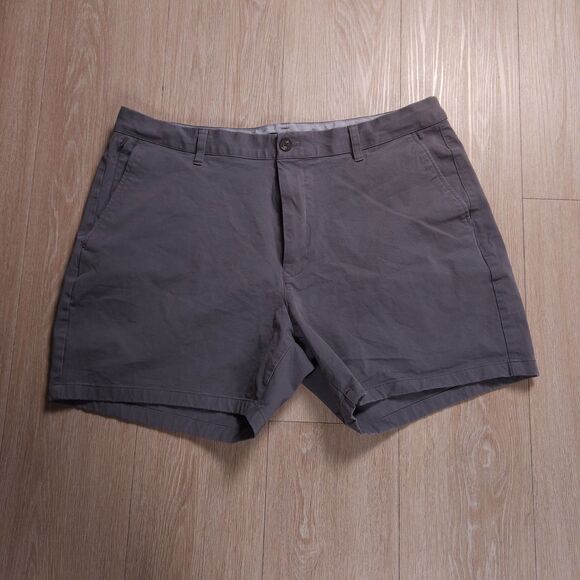 Bonobos Chino Shorts Mens 38 Gray Flat Front Athletic Fit Preppy Casual - Picture 1 of 14